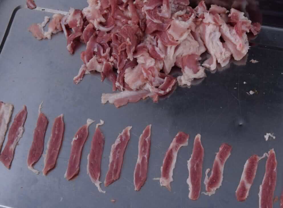單切機(jī)切肉片效果